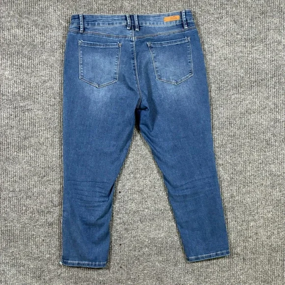 Royalty For Me Womens Jeans Size 12 Blue Denim Frayed Hem Classic Mid Rise - Picture 2 of 11